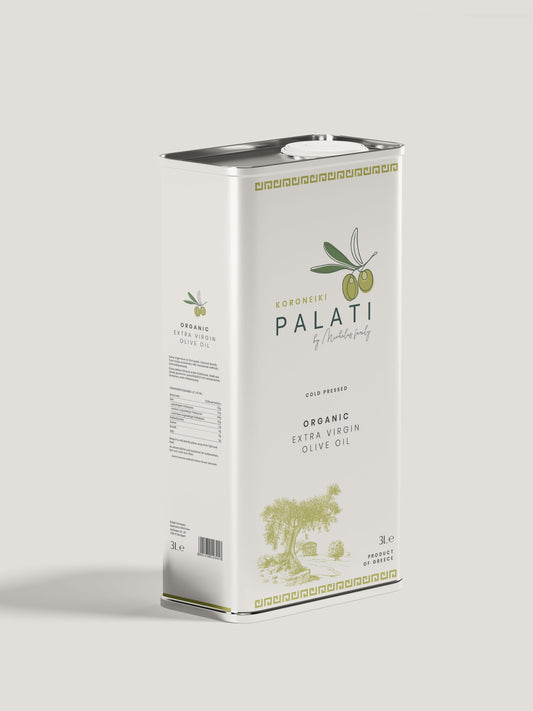 Palati Natives Olivenöl Extra Virgin – 3L Kanister (Kaltgepresst aus Koroneiki-Oliven)